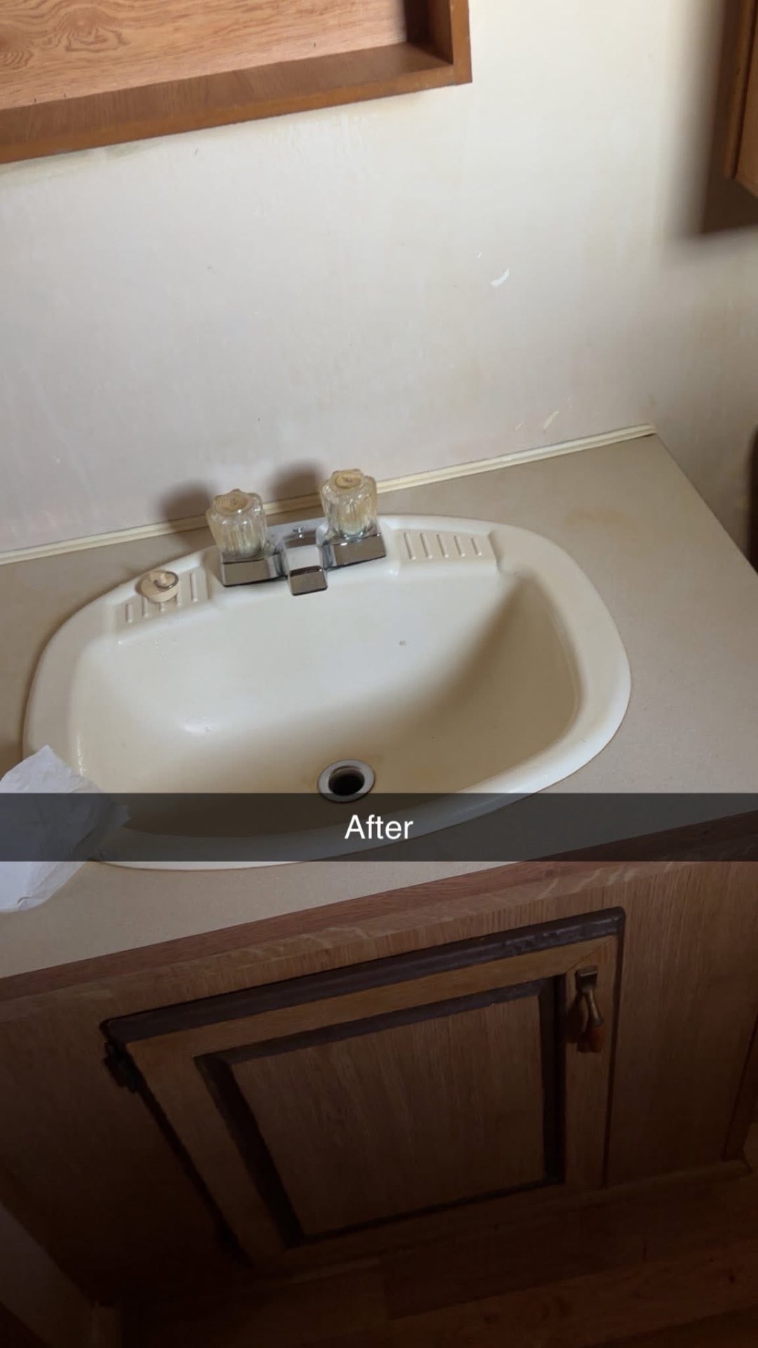 Bathroom Vanity after cleaning