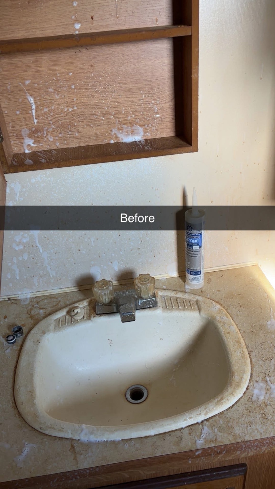 Bathroom Vanity before cleaning